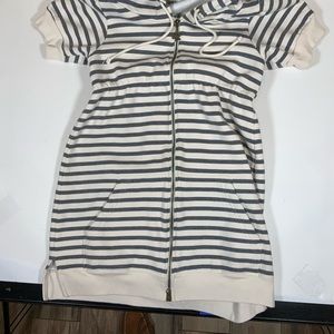 Free People Ladies Short Sleeve Zip Up Hoodie